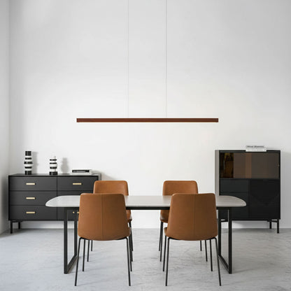 LED Hanglamp Hout Lineair Warm Licht Eettafel Kookeiland Minimalistisch Japandi Design Verstelbaar Snoer Balklamp