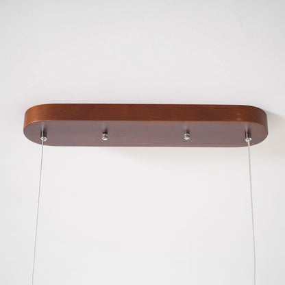 LED Hanglamp Hout Lineair Warm Licht Eettafel Kookeiland Minimalistisch Japandi Design Verstelbaar Snoer Balklamp