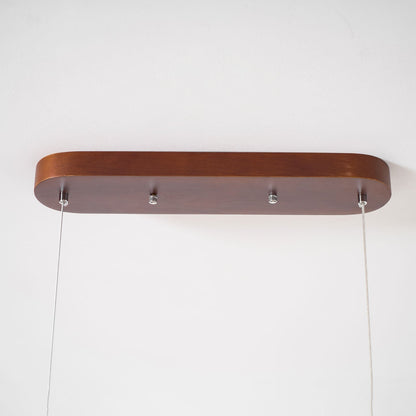 Lineaire Houten Hanglamp — Scandinavische LED Pendel met Verstelbare Hoogte