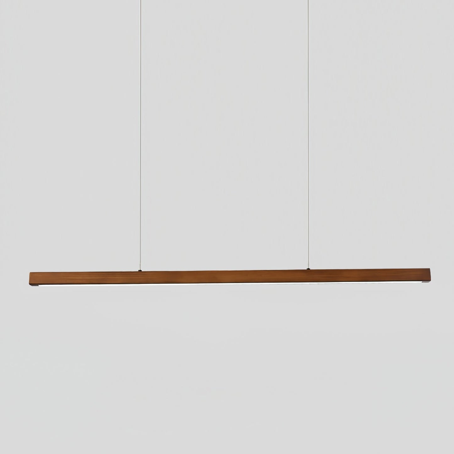 Lineaire Houten Hanglamp — Scandinavische LED Pendel met Verstelbare Hoogte
