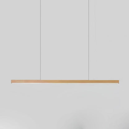 LED Hanglamp Hout Lineair Warm Licht Eettafel Kookeiland Minimalistisch Japandi Design Verstelbaar Snoer Balklamp