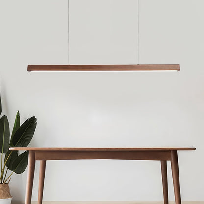 LED Hanglamp Hout Lineair Warm Licht Eettafel Kookeiland Minimalistisch Japandi Design Verstelbaar Snoer Balklamp