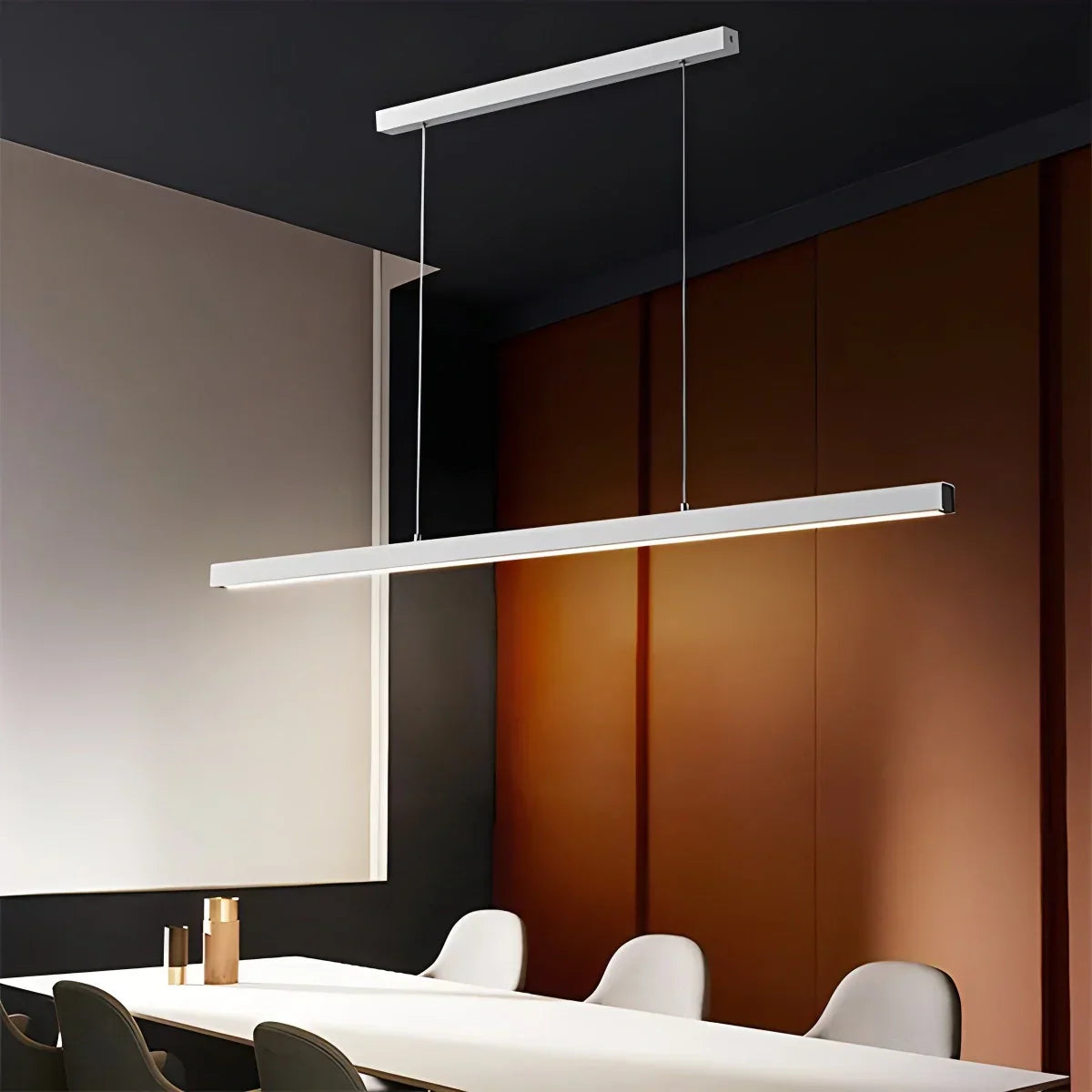 Lineaire hanglamp LED aluminium zwart kookeiland eettafel kantoor moderne plafondverlichting minimalistische hanglamp
