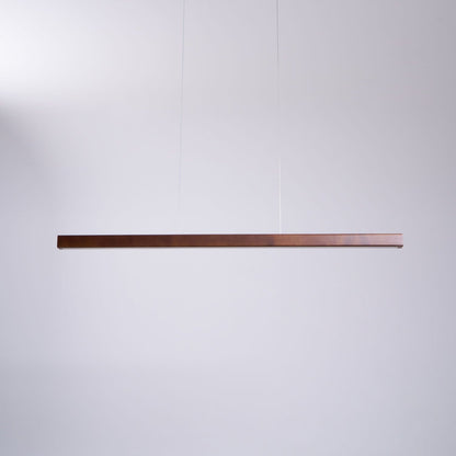 Lineaire Houten Hanglamp — Scandinavische LED Pendel met Verstelbare Hoogte