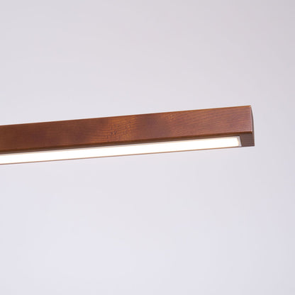 LED Hanglamp Hout Lineair Warm Licht Eettafel Kookeiland Minimalistisch Japandi Design Verstelbaar Snoer Balklamp