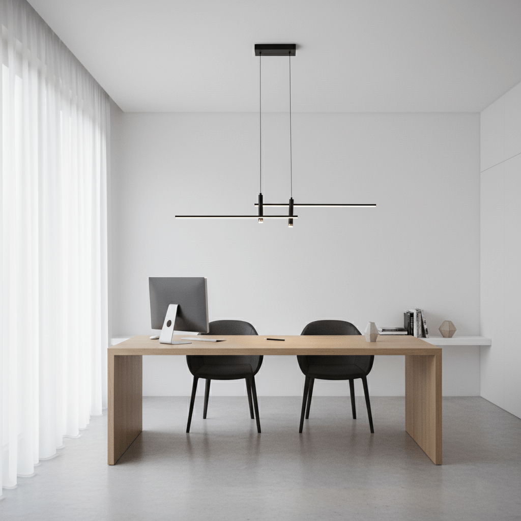 Lineaire hanglamp Links Island • 90/120/150cm • LED geïntegreerd • warm wit/neutraal/koel wit • dimbaar optie • zwart/goud • keuken-eiland boven tafel