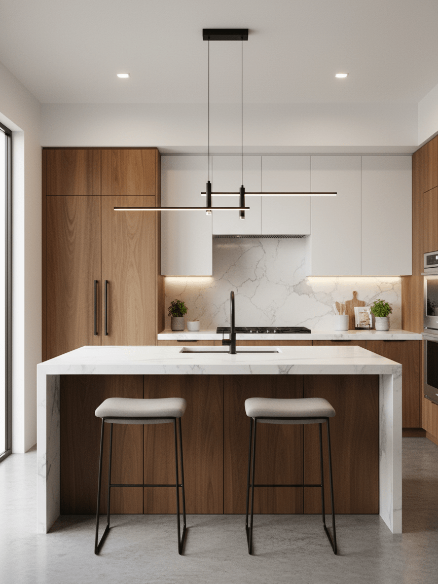 Lineaire hanglamp Links Island • 90/120/150cm • LED geïntegreerd • warm wit/neutraal/koel wit • dimbaar optie • zwart/goud • keuken-eiland boven tafel