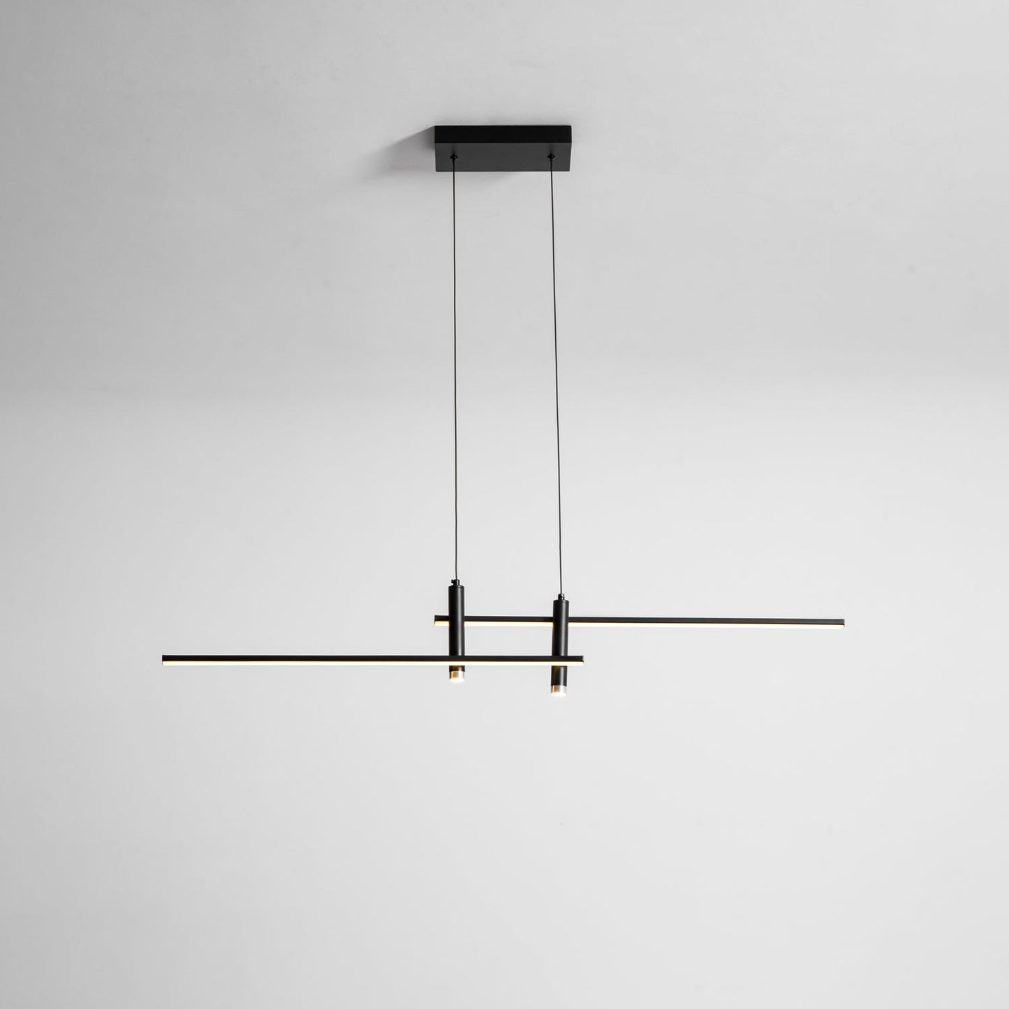 Lineaire hanglamp Links Island • 90/120/150cm • LED geïntegreerd • warm wit/neutraal/koel wit • dimbaar optie • zwart/goud • keuken-eiland boven tafel