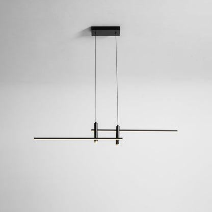 Lineaire hanglamp Links Island • 90/120/150cm • LED geïntegreerd • warm wit/neutraal/koel wit • dimbaar optie • zwart/goud • keuken-eiland boven tafel