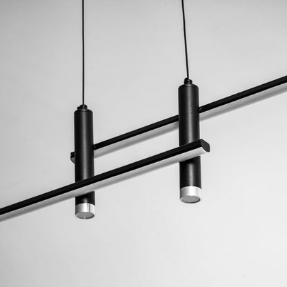 Lineaire hanglamp Links Island • 90/120/150cm • LED geïntegreerd • warm wit/neutraal/koel wit • dimbaar optie • zwart/goud • keuken-eiland boven tafel
