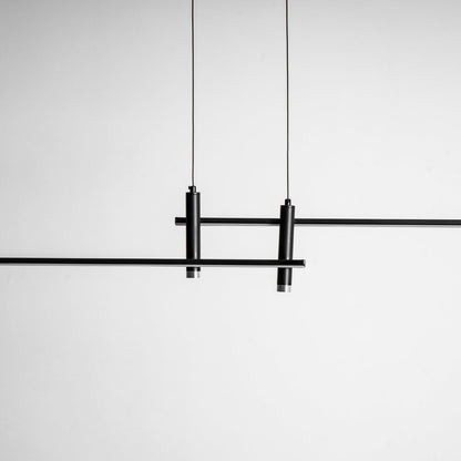 Lineaire hanglamp Links Island • 90/120/150cm • LED geïntegreerd • warm wit/neutraal/koel wit • dimbaar optie • zwart/goud • keuken-eiland boven tafel