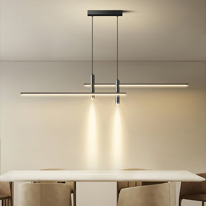 Lineaire hanglamp Links Island • 90/120/150cm • LED geïntegreerd • warm wit/neutraal/koel wit • dimbaar optie • zwart/goud • keuken-eiland boven tafel