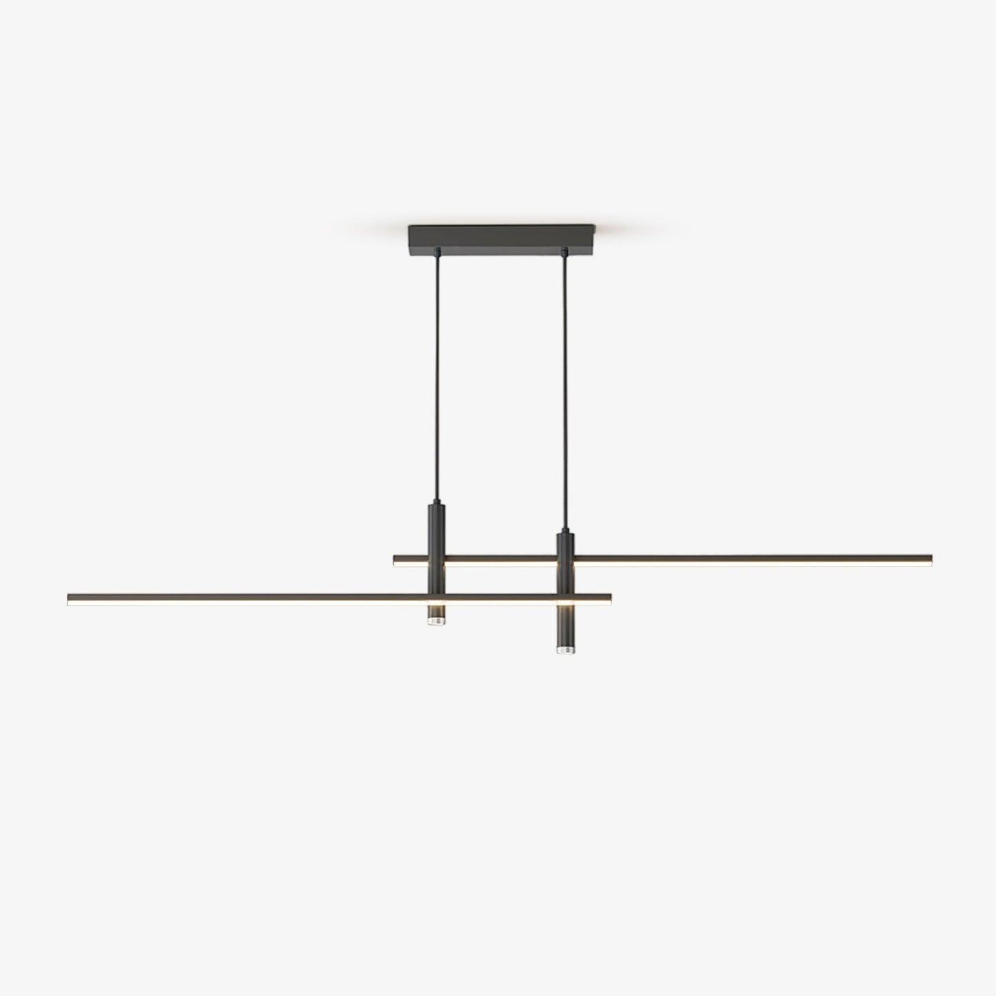 Lineaire hanglamp Links Island • 90/120/150cm • LED geïntegreerd • warm wit/neutraal/koel wit • dimbaar optie • zwart/goud • keuken-eiland boven tafel