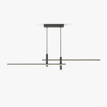 Lineaire hanglamp Links Island • 90/120/150cm • LED geïntegreerd • warm wit/neutraal/koel wit • dimbaar optie • zwart/goud • keuken-eiland boven tafel
