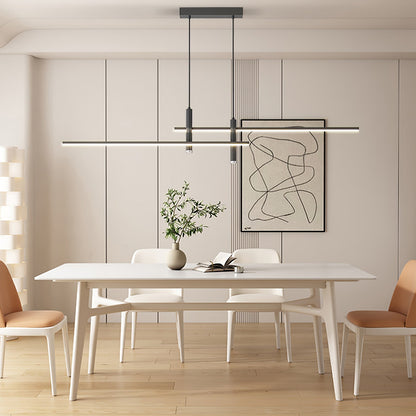 Lineaire hanglamp Links Island • 90/120/150cm • LED geïntegreerd • warm wit/neutraal/koel wit • dimbaar optie • zwart/goud • keuken-eiland boven tafel