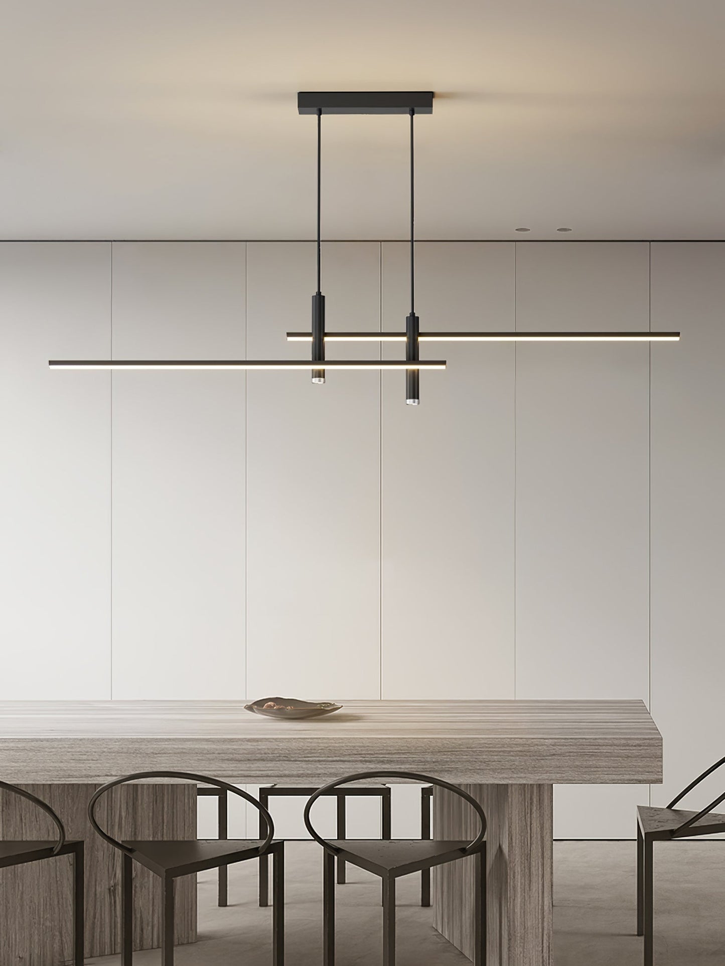 Lineaire hanglamp Links Island • 90/120/150cm • LED geïntegreerd • warm wit/neutraal/koel wit • dimbaar optie • zwart/goud • keuken-eiland boven tafel