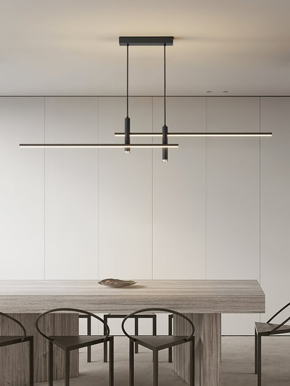 Lineaire hanglamp Links Island • 90/120/150cm • LED geïntegreerd • warm wit/neutraal/koel wit • dimbaar optie • zwart/goud • keuken-eiland boven tafel