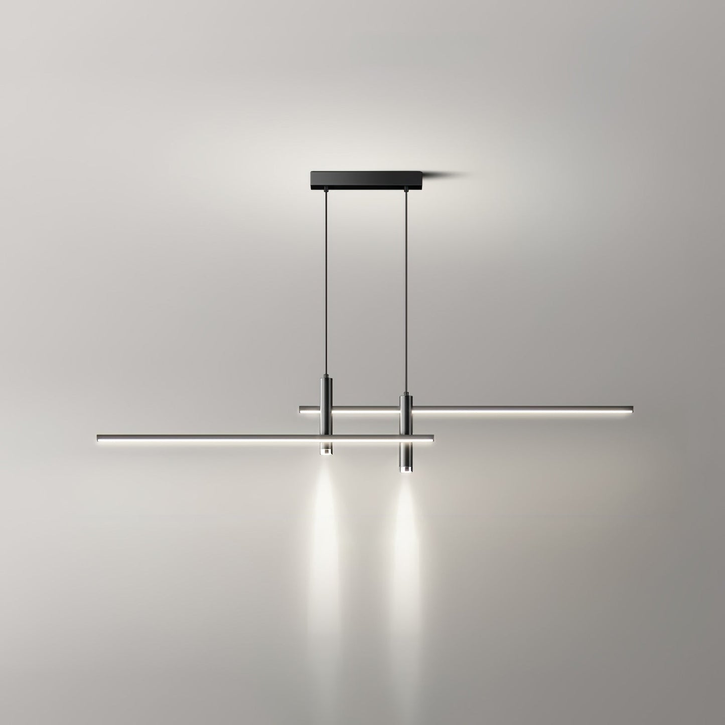 Lineaire hanglamp Links Island • 90/120/150cm • LED geïntegreerd • warm wit/neutraal/koel wit • dimbaar optie • zwart/goud • keuken-eiland boven tafel