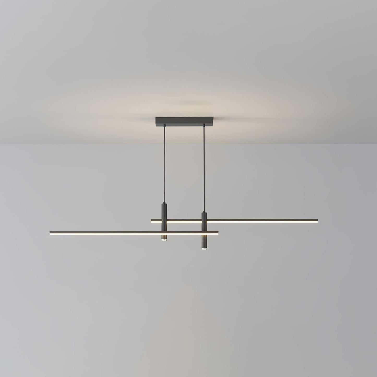 Lineaire hanglamp Links Island • 90/120/150cm • LED geïntegreerd • warm wit/neutraal/koel wit • dimbaar optie • zwart/goud • keuken-eiland boven tafel