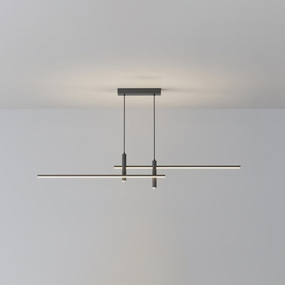 Lineaire hanglamp Links Island • 90/120/150cm • LED geïntegreerd • warm wit/neutraal/koel wit • dimbaar optie • zwart/goud • keuken-eiland boven tafel