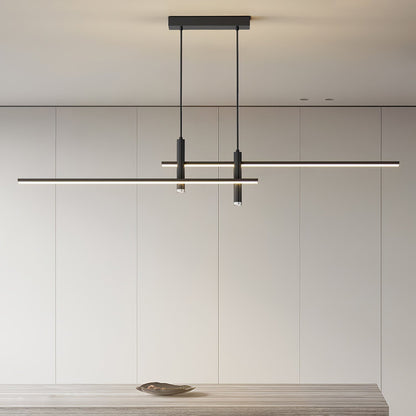 Lineaire hanglamp Links Island • 90/120/150cm • LED geïntegreerd • warm wit/neutraal/koel wit • dimbaar optie • zwart/goud • keuken-eiland boven tafel