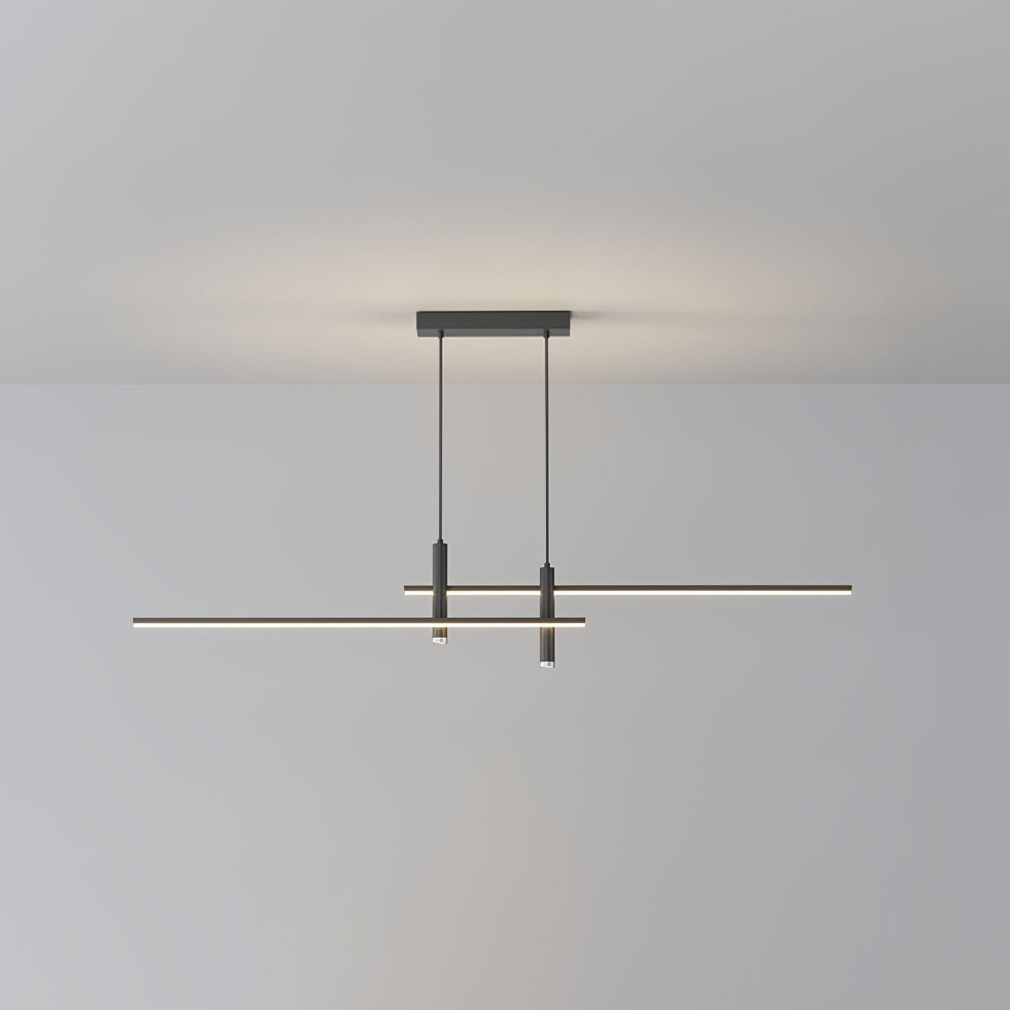 Lineaire hanglamp Links Island • 90/120/150cm • LED geïntegreerd • warm wit/neutraal/koel wit • dimbaar optie • zwart/goud • keuken-eiland boven tafel