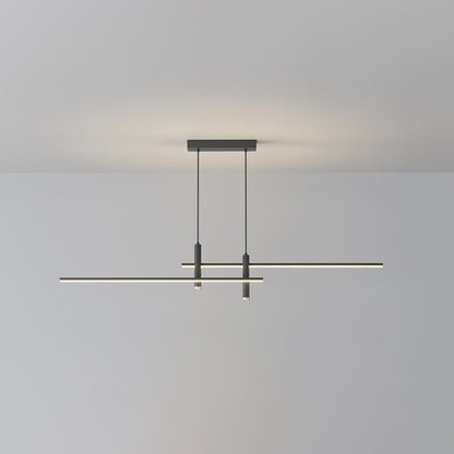 Lineaire hanglamp Links Island • 90/120/150cm • LED geïntegreerd • warm wit/neutraal/koel wit • dimbaar optie • zwart/goud • keuken-eiland boven tafel