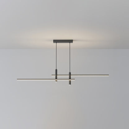 Lineaire hanglamp Links Island • 90/120/150cm • LED geïntegreerd • warm wit/neutraal/koel wit • dimbaar optie • zwart/goud • keuken-eiland boven tafel