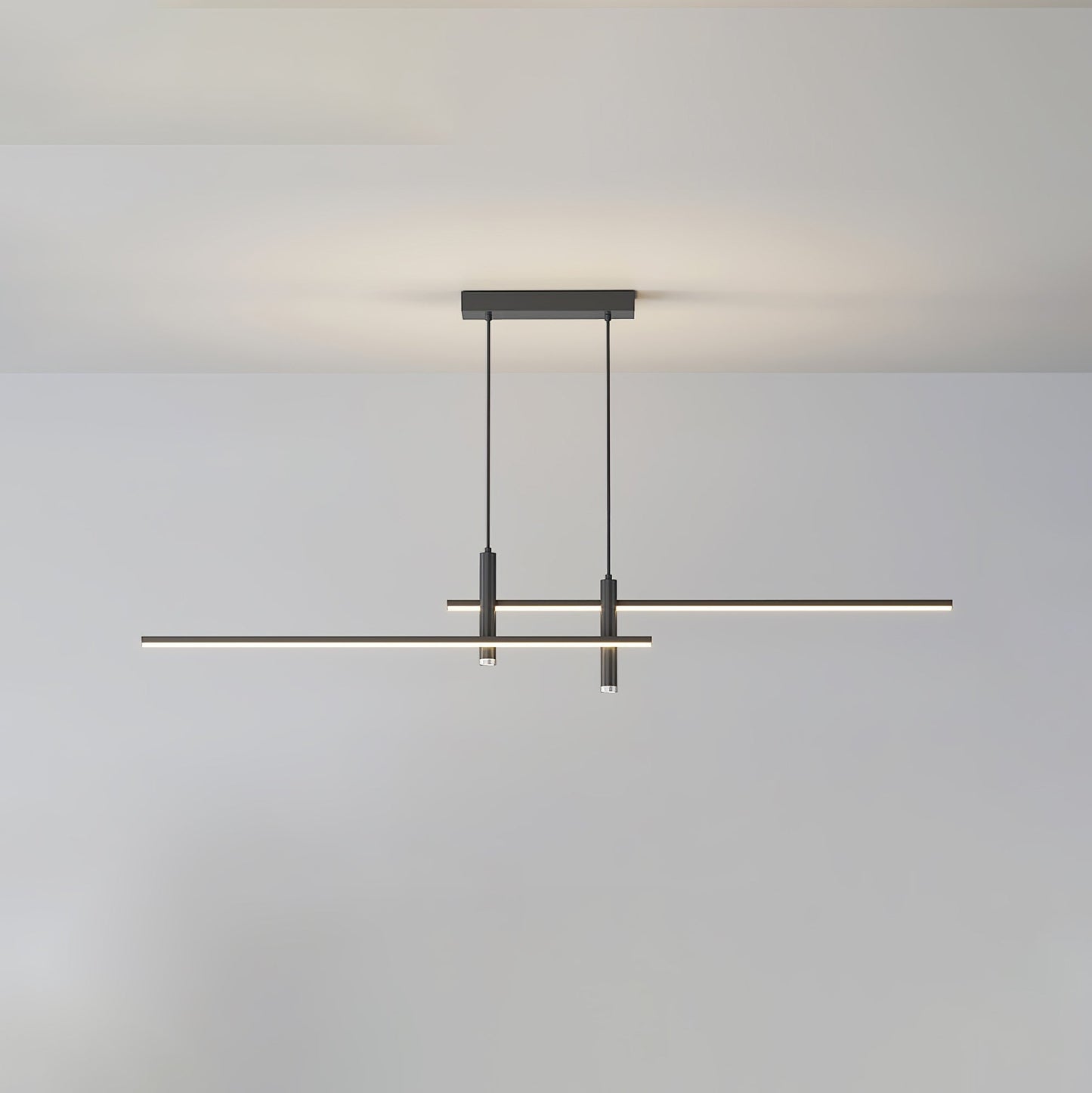 Lineaire hanglamp Links Island • 90/120/150cm • LED geïntegreerd • warm wit/neutraal/koel wit • dimbaar optie • zwart/goud • keuken-eiland boven tafel