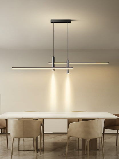 Lineaire hanglamp Links Island • 90/120/150cm • LED geïntegreerd • warm wit/neutraal/koel wit • dimbaar optie • zwart/goud • keuken-eiland boven tafel