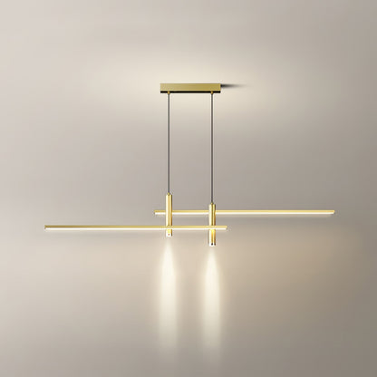 Lineaire hanglamp Links Island • 90/120/150cm • LED geïntegreerd • warm wit/neutraal/koel wit • dimbaar optie • zwart/goud • keuken-eiland boven tafel
