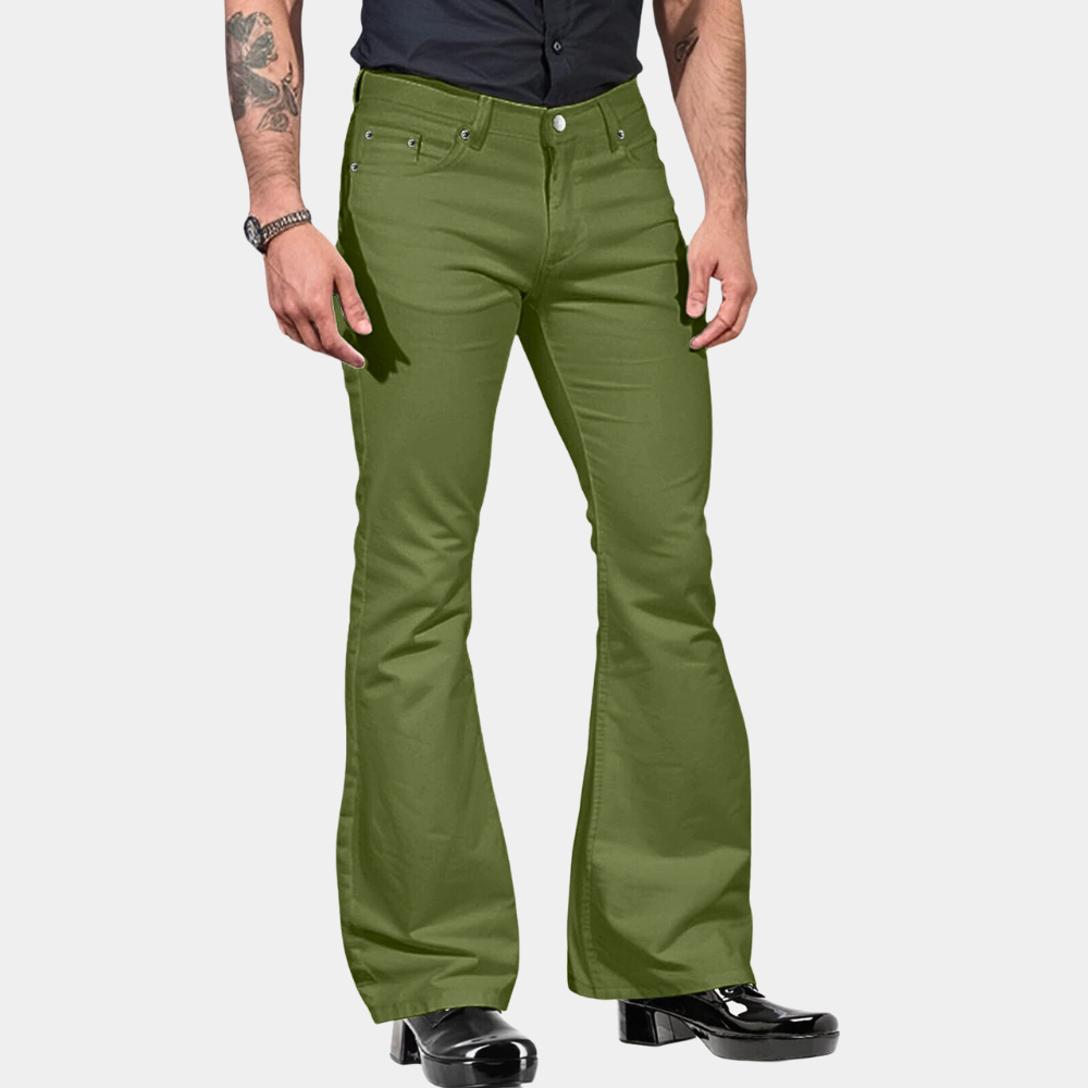 Heren Wijd Model Broek Flared Zijde Elegante Stijl - StudioMarella