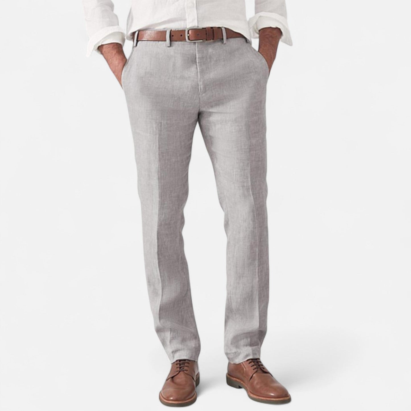 Linnen Broek Elastisch Comfortabel Zijzakken voor Mannen - StudioMarella