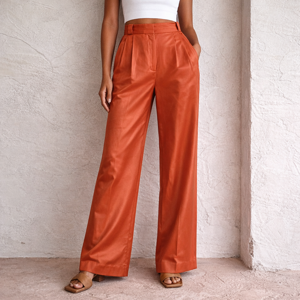 Linnen Damesbroek Hoge Taille Zomer Comfortabele Wijde Broek - StudioMarella