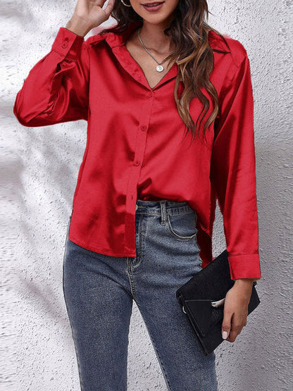 Lange Mouw Zijden Blouse