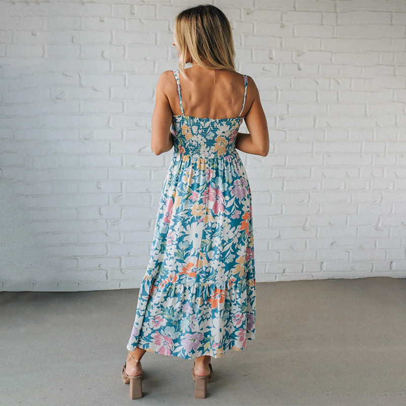 Liora | Elegante Zomerjurk Dames met Bloemenprint en Verstelbare Bandjes 2