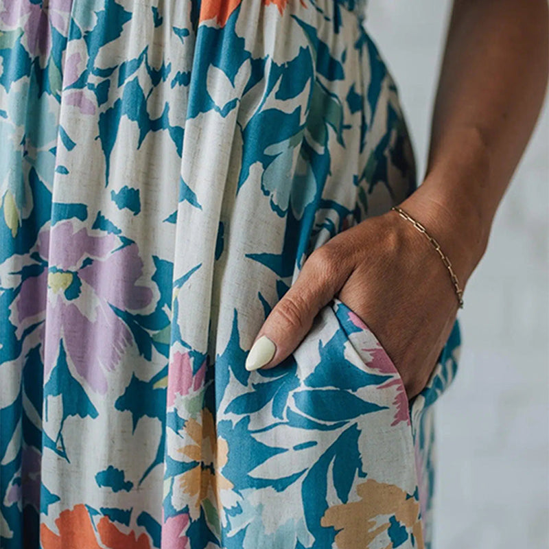 Liora | Elegante Zomerjurk Dames met Bloemenprint en Verstelbare Bandjes 6