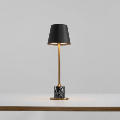 Draagbare Mini Tafellamp op Batterij met Marmeren Voet Ø10cm