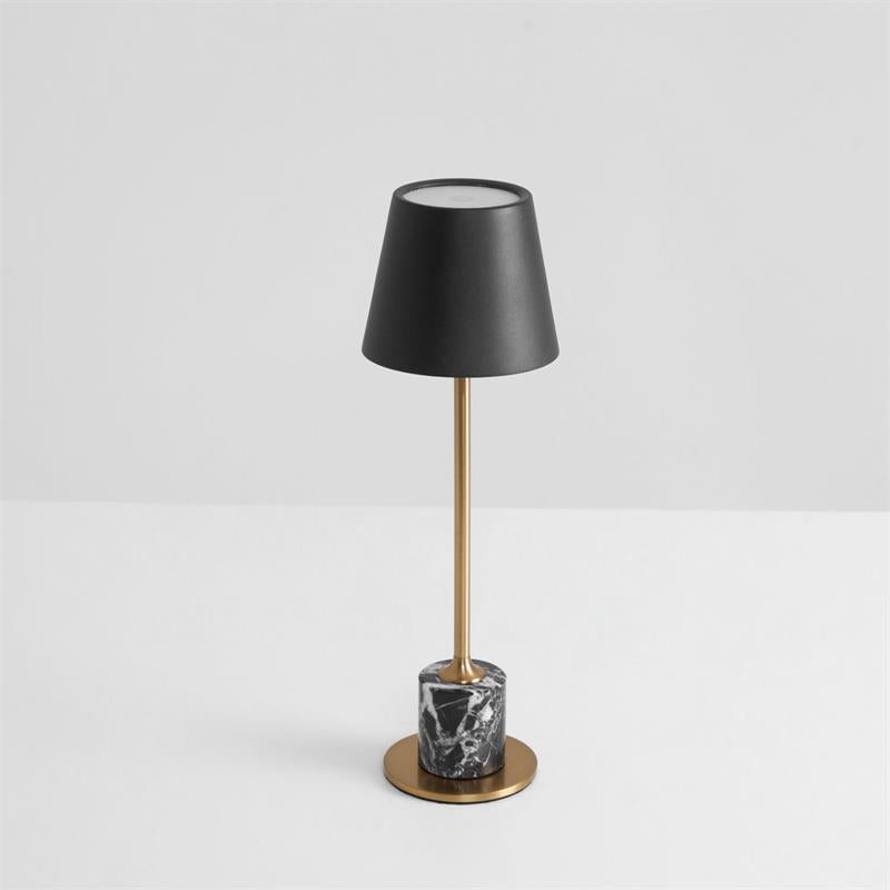 Draagbare Mini Tafellamp op Batterij met Marmeren Voet Ø10cm