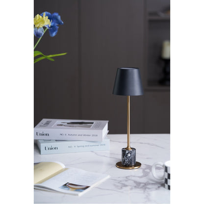 Draagbare Mini Tafellamp op Batterij met Marmeren Voet Ø10cm