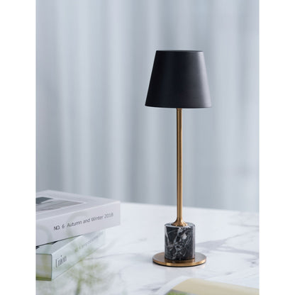 Draagbare Mini Tafellamp op Batterij met Marmeren Voet Ø10cm