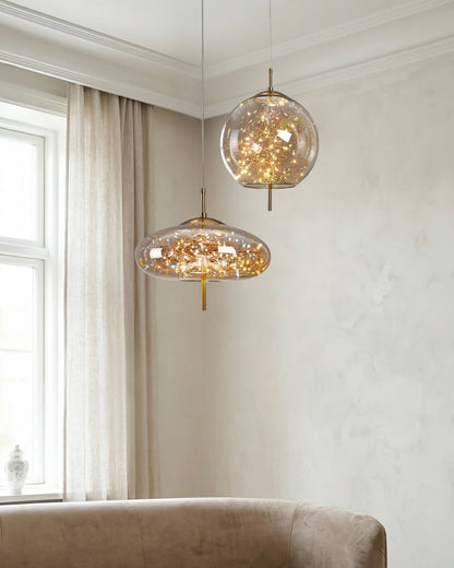 Glazen hanglamp LIV met rookachtige afwerking en warm wit licht – scandinavisch design met handafgewerkt glas – 3 maten beschikbaar