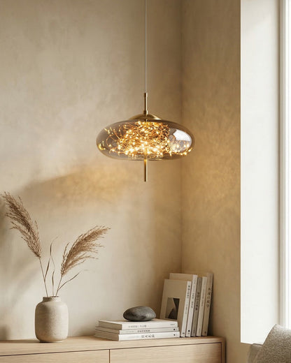 Glazen hanglamp LIV met rookachtige afwerking en warm wit licht – scandinavisch design met handafgewerkt glas – 3 maten beschikbaar
