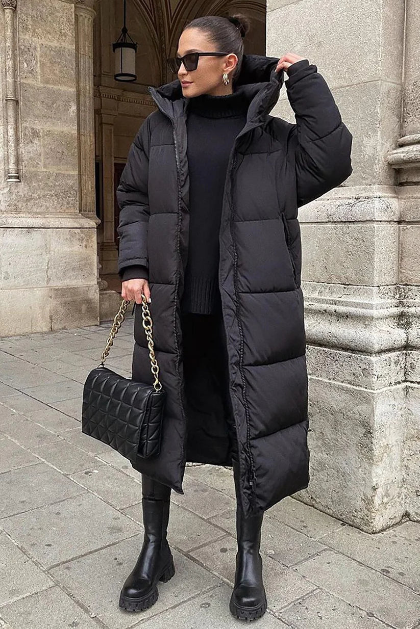 Dames Winterjas Warme Lange Donsjas Elegante Bescherming - StudioMarella