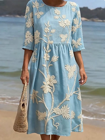 Livia | Elegante Geborduurde Vintage Jurk voor Zomerse Evenementen 1