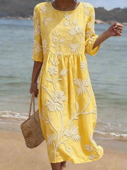 Livia | Elegante Geborduurde Vintage Jurk voor Zomerse Evenementen 4