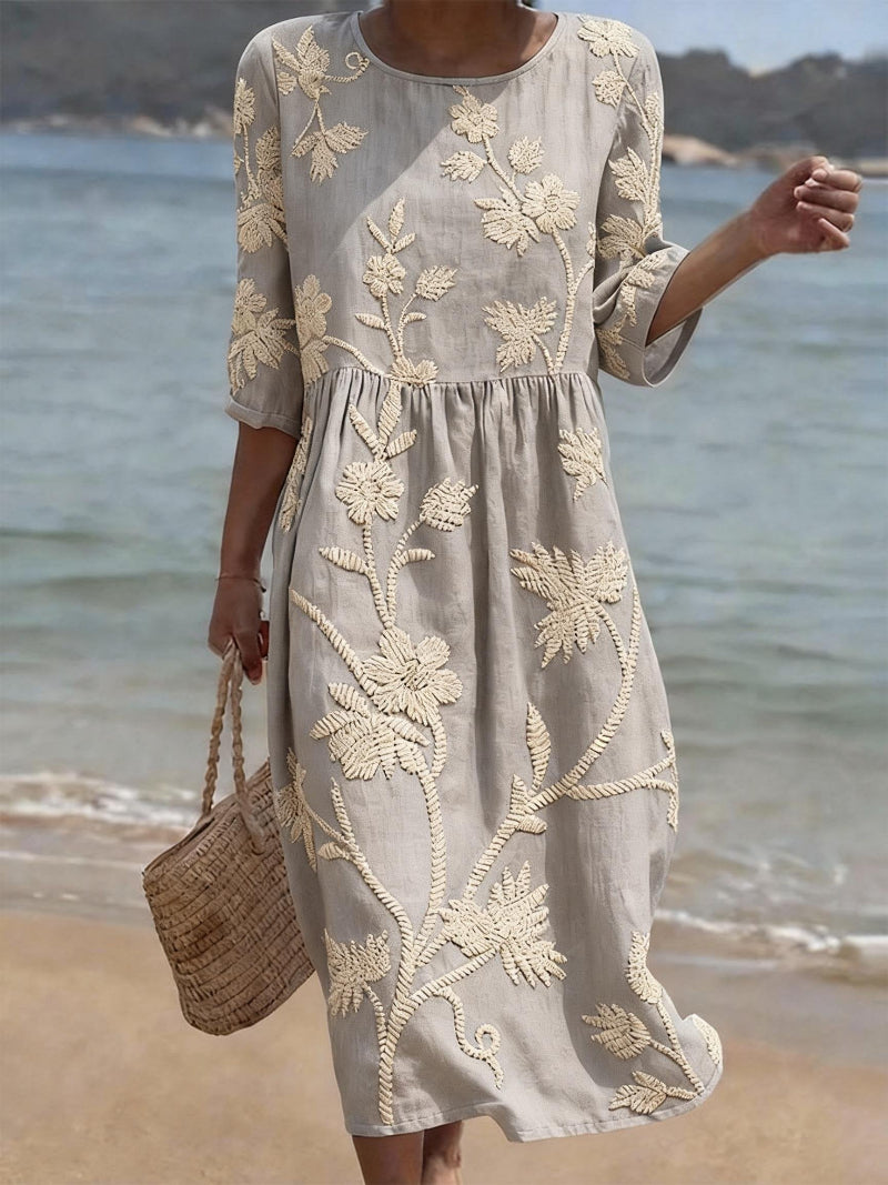 Livia | Elegante Geborduurde Vintage Jurk voor Zomerse Evenementen 5