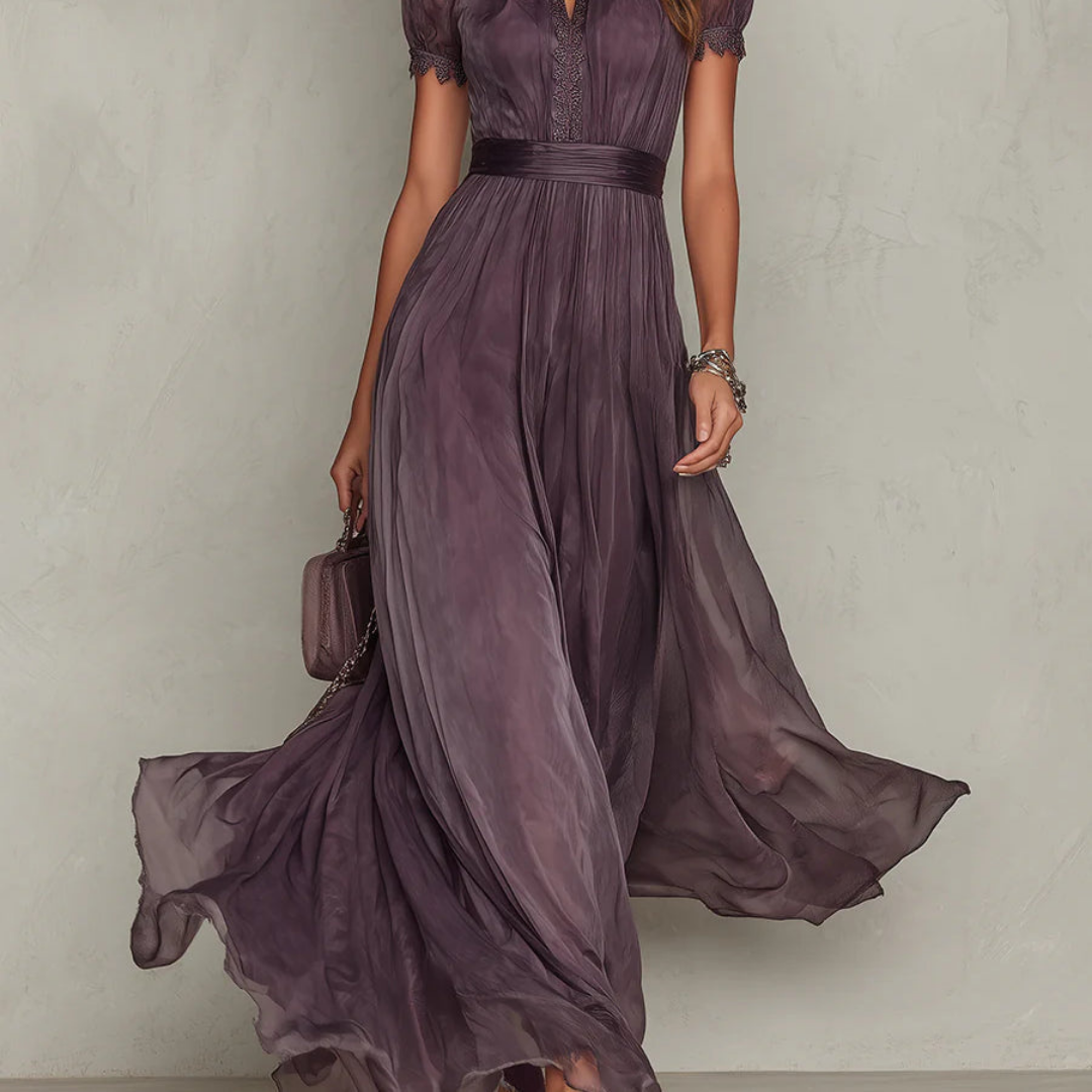 Maxi Jurk Dames Elegante Kant Detail
