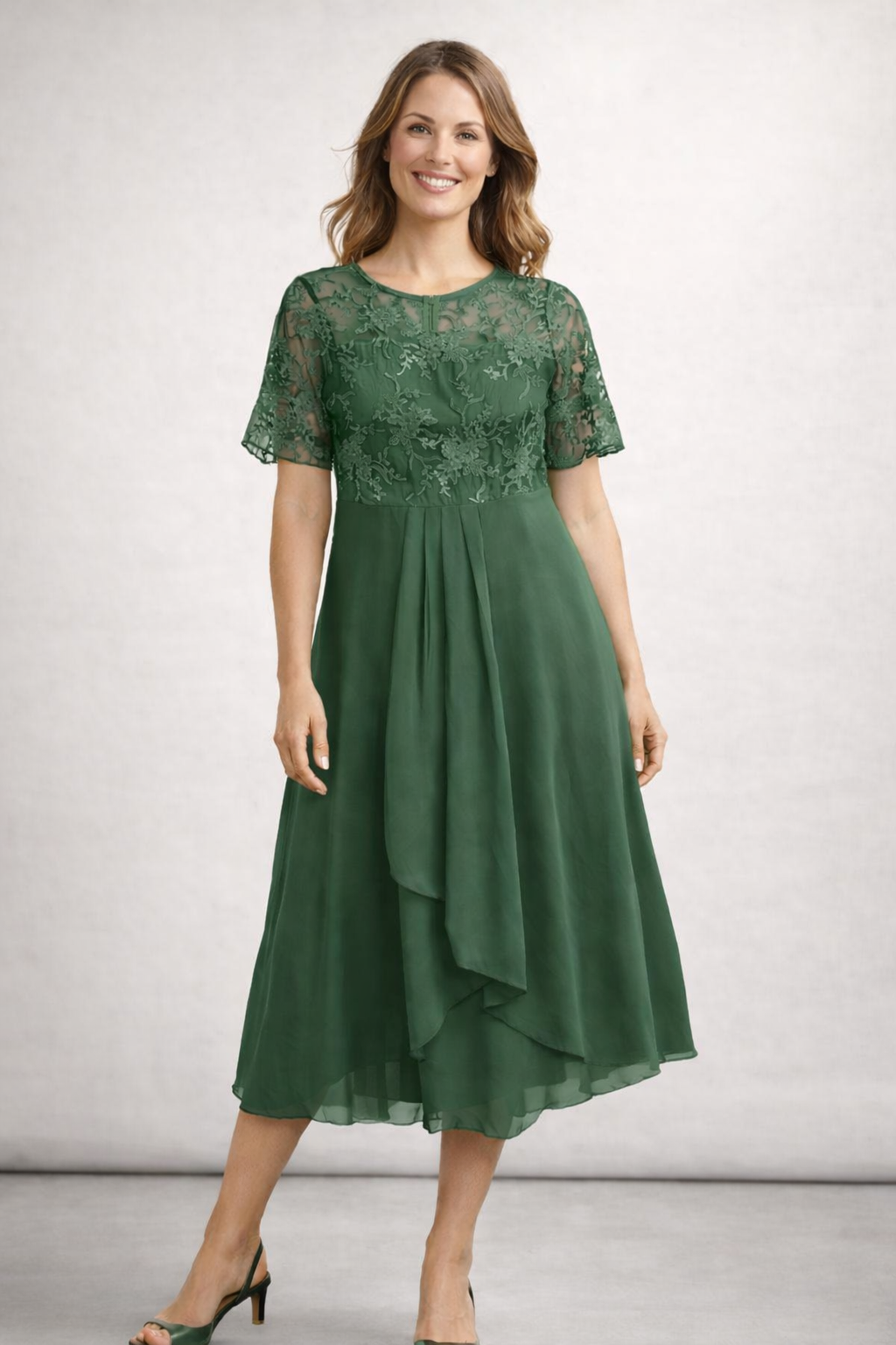 Livia | Elegante Midi Damesjurk voor Bruiloft en Zomer Events 4