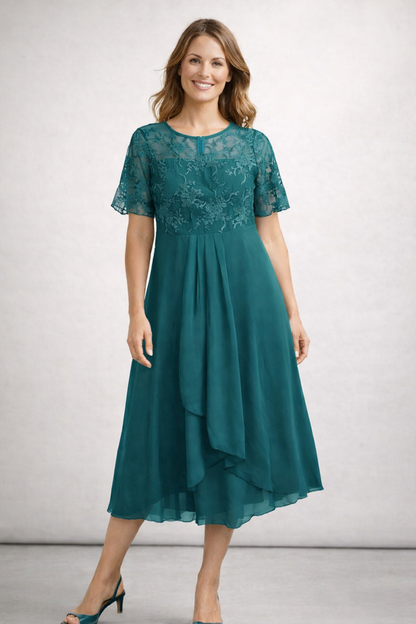 Livia | Elegante Midi Damesjurk voor Bruiloft en Zomer Events 7